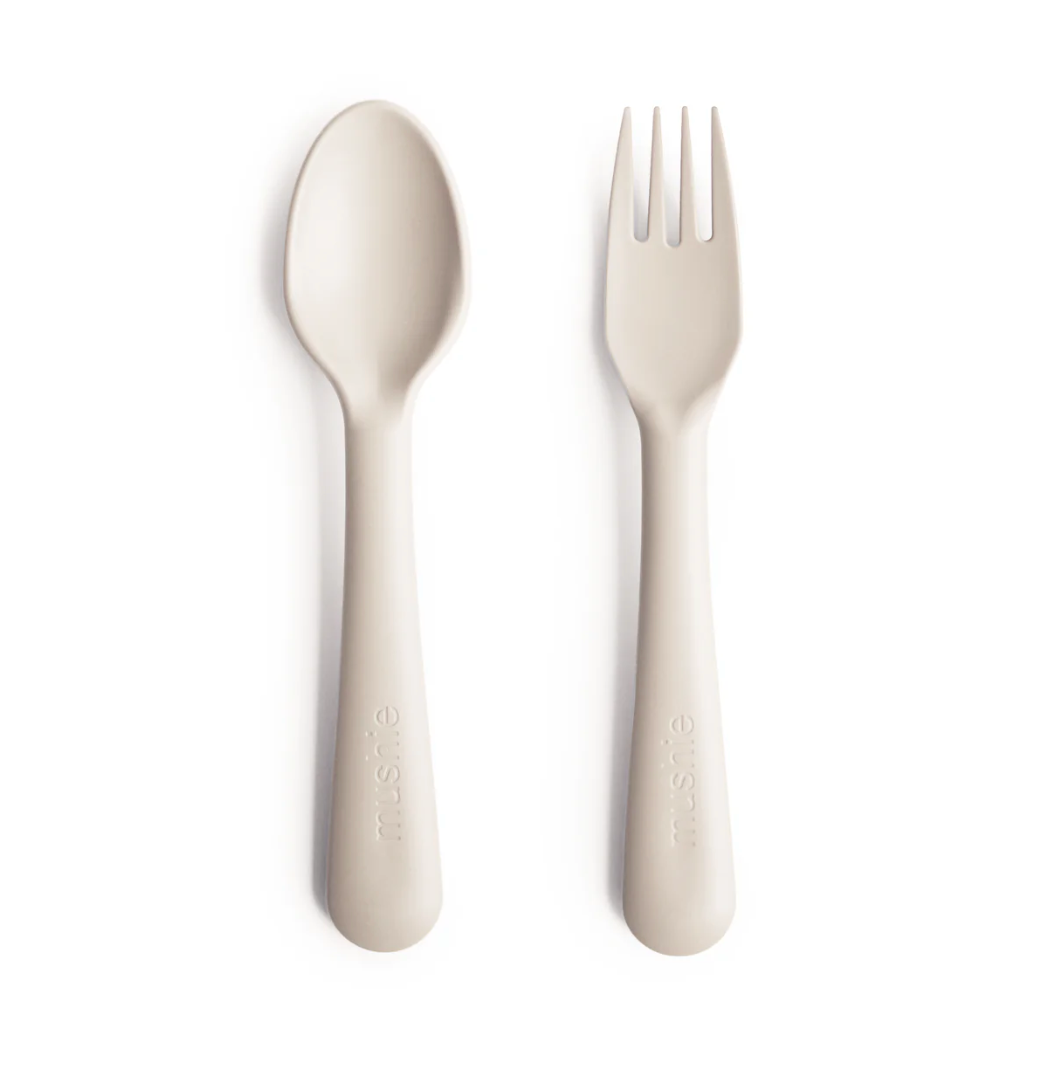MUSHIE DINNERWARE FORK AND SPOON SET - IVORY