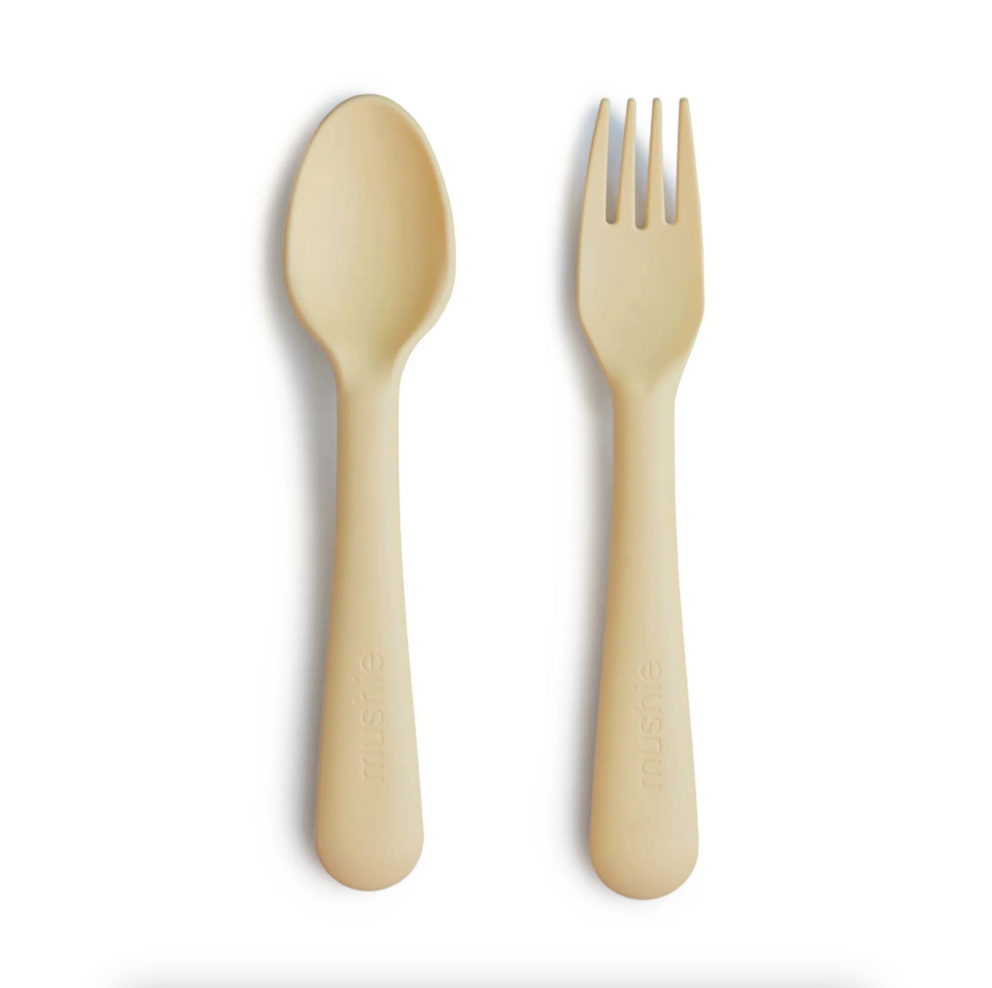 MUSHIE DINNERWARE FORK AND SPOON SET - PALE DAFFODIL