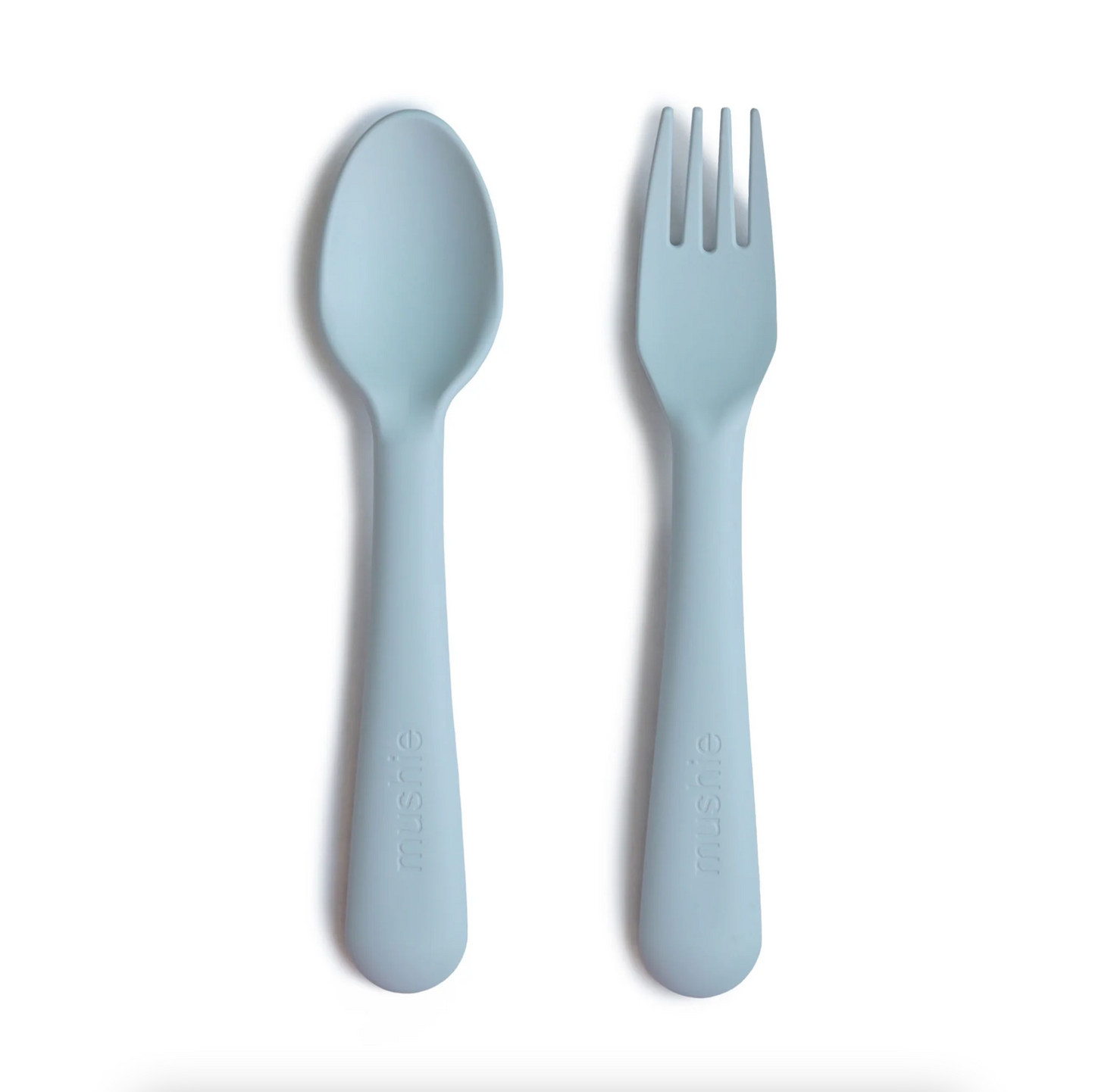 MUSHIE DINNERWARE FORK AND SPOON SET - POWDER BLUE