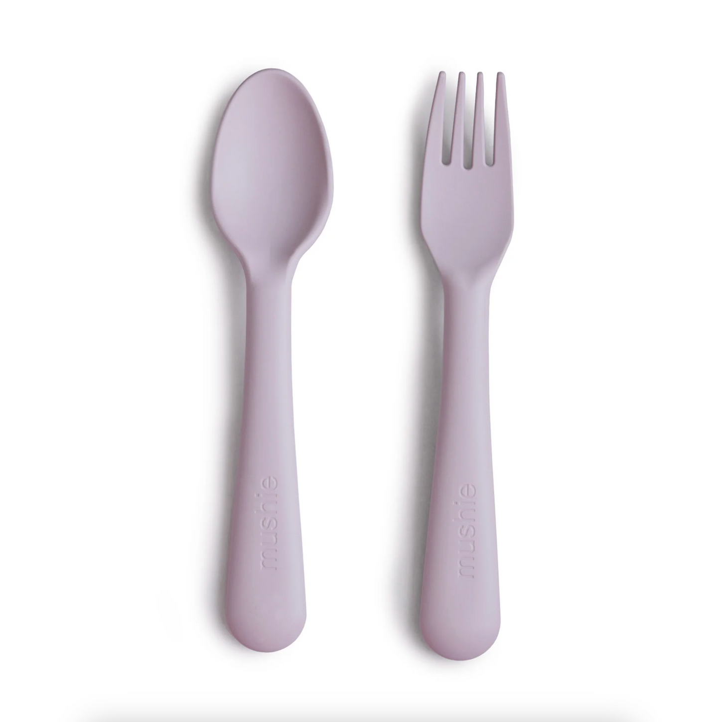 MUSHIE DINNERWARE FORK AND SPOON SET - SOFT LILAC