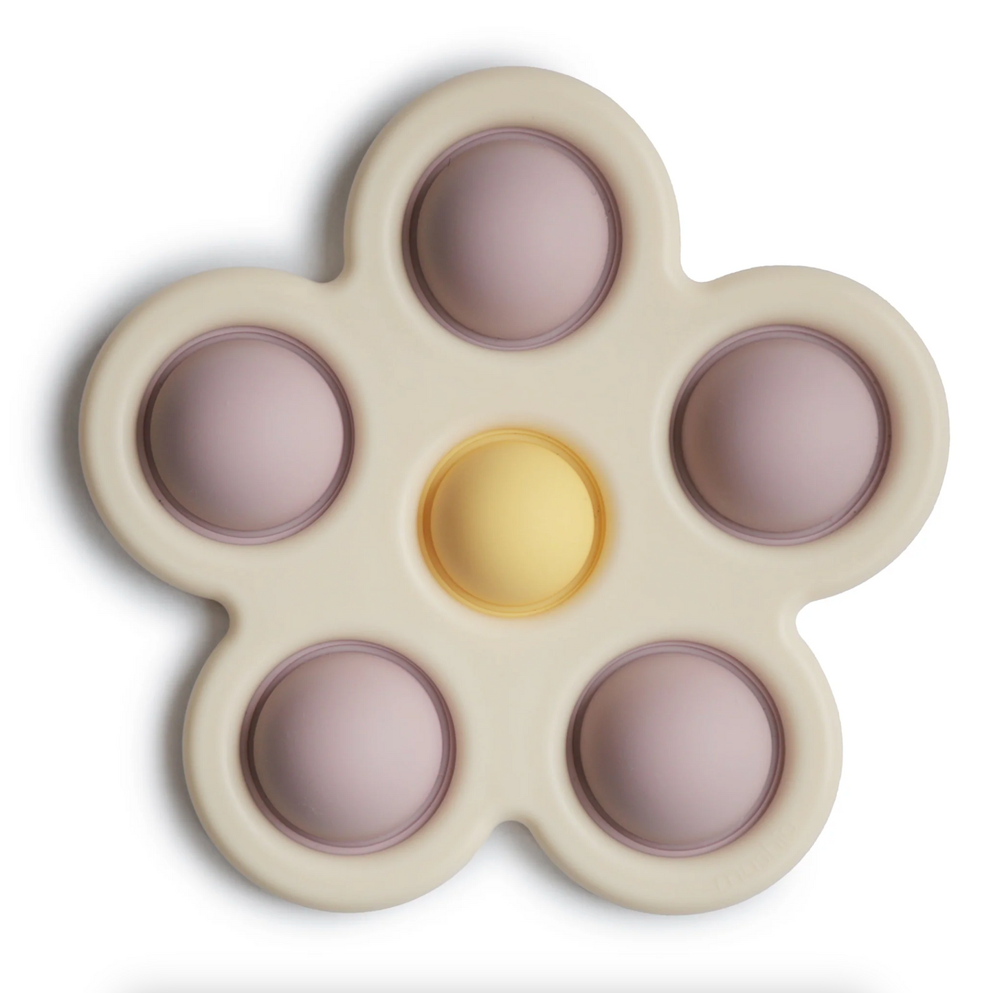 MUSHIE FLOWER PRESS TOY - SOFT LILAC/DAFFODIL