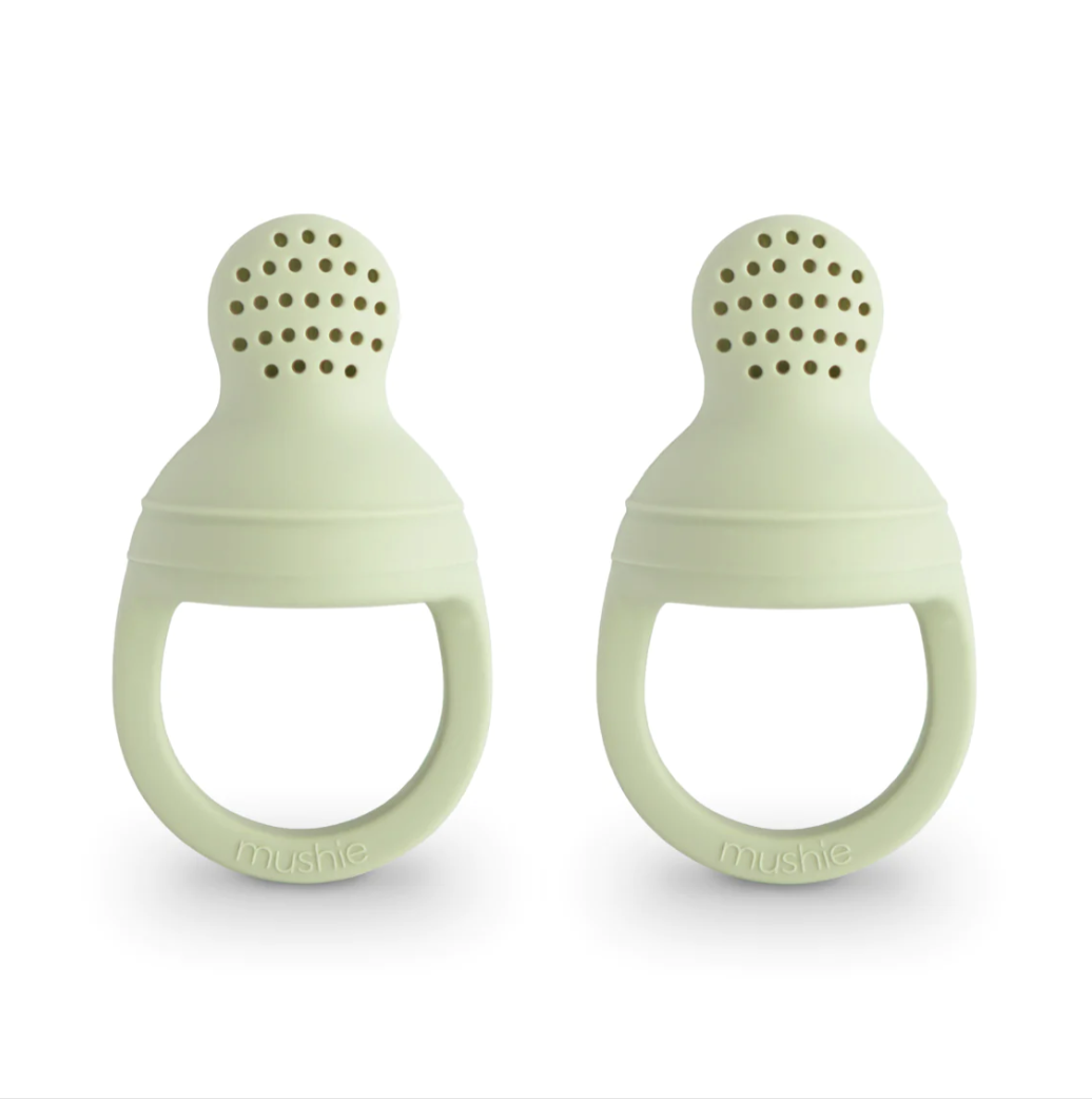 MUSHIE SILICONE FRESH FOOD FEEDER 2-PACK - SAGE