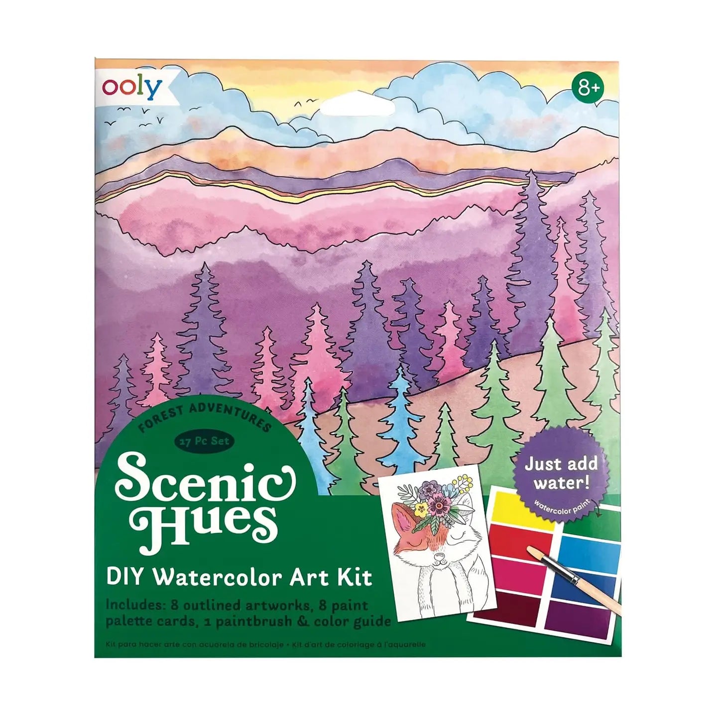 SCENIC HUES DIY WATERCOLOR KIT OOLY - FOREST ADVENTURES