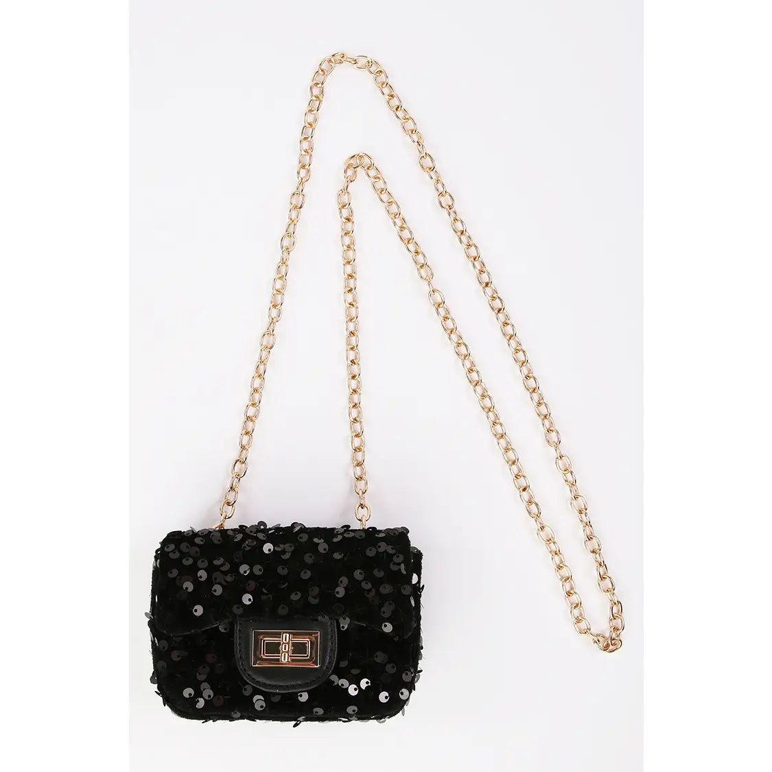 SEQUIN DRESS UP PURSE - BLACK