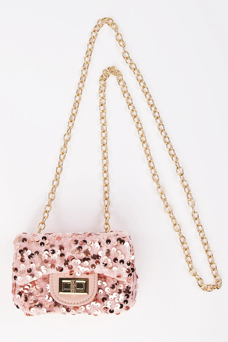 SEQUIN DRESS UP PURSE - PINK