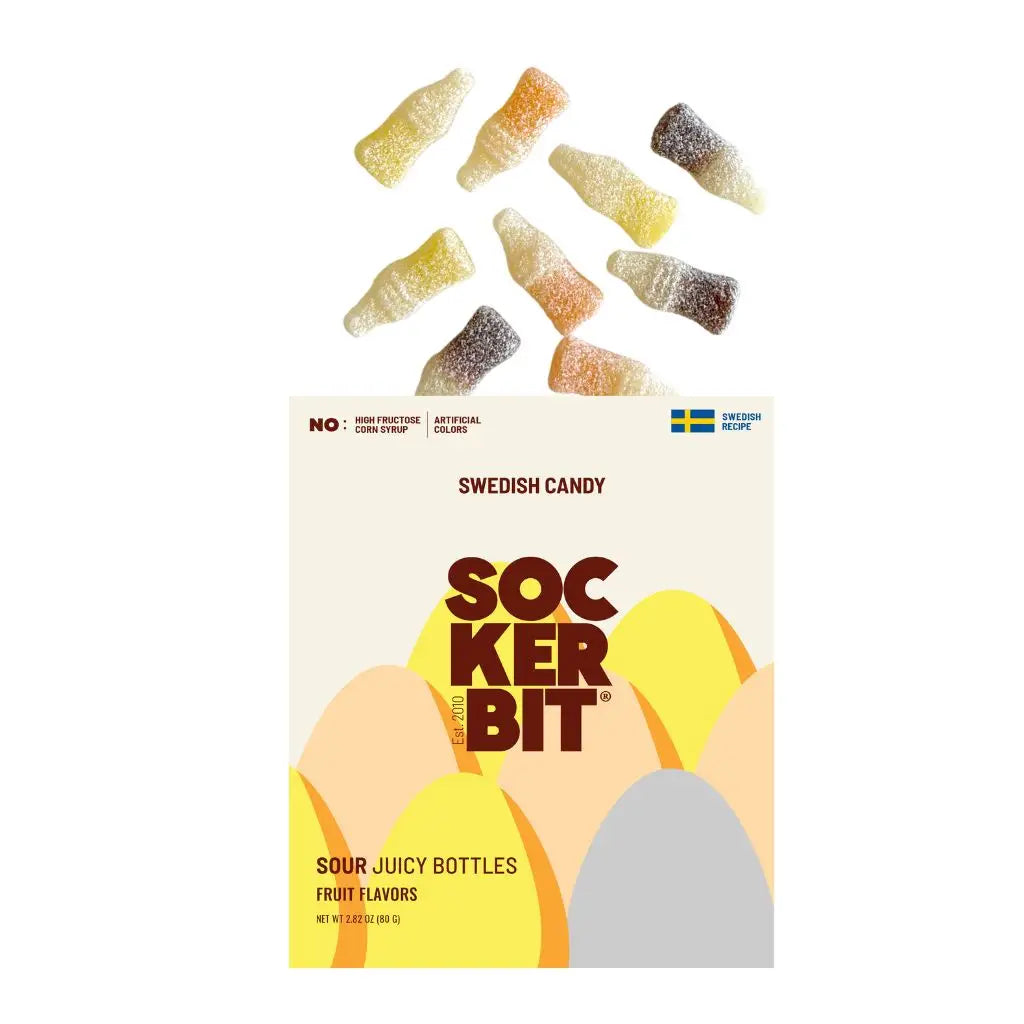 SOUR JUICY BOTTLES FRUIT SWEDISH CANDY BAG - SM