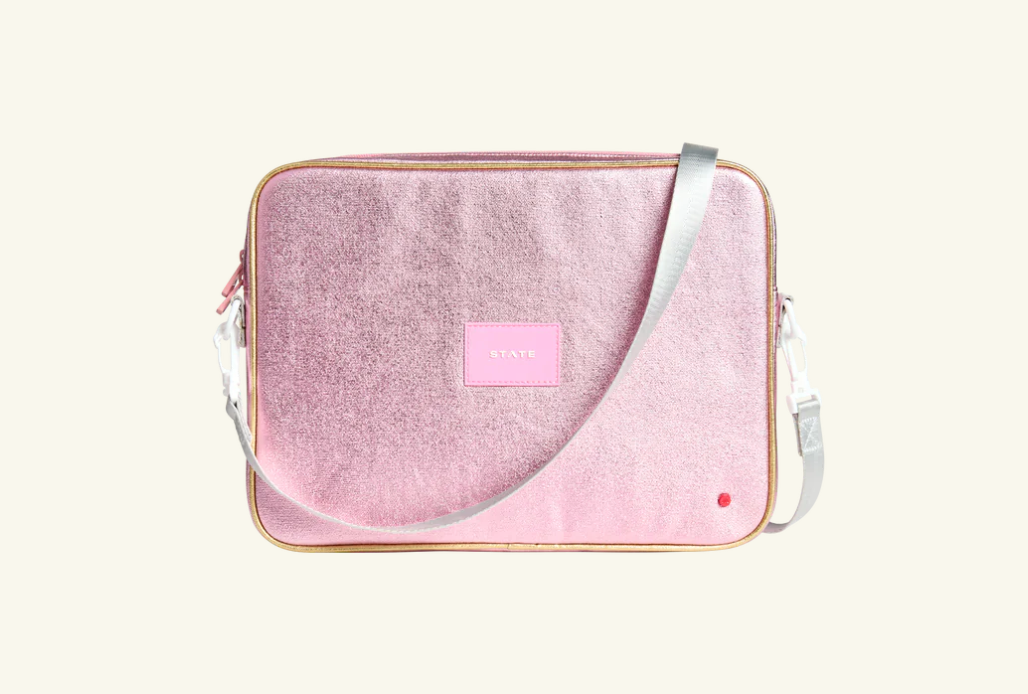 STATE ALLEN LAPTOP CASE - PINK/SILVER