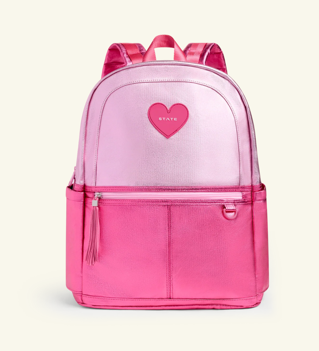 STATE KANE DOUBLE POCKET BACKPACK - PINK/HOT PINK COLORBLOCK