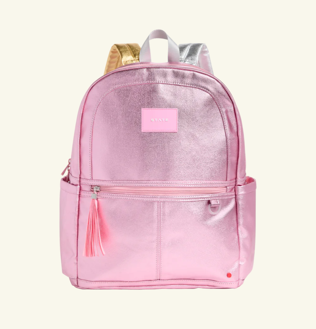 STATE KANE DOUBLE POCKET BACKPACK - PINK/SILVER