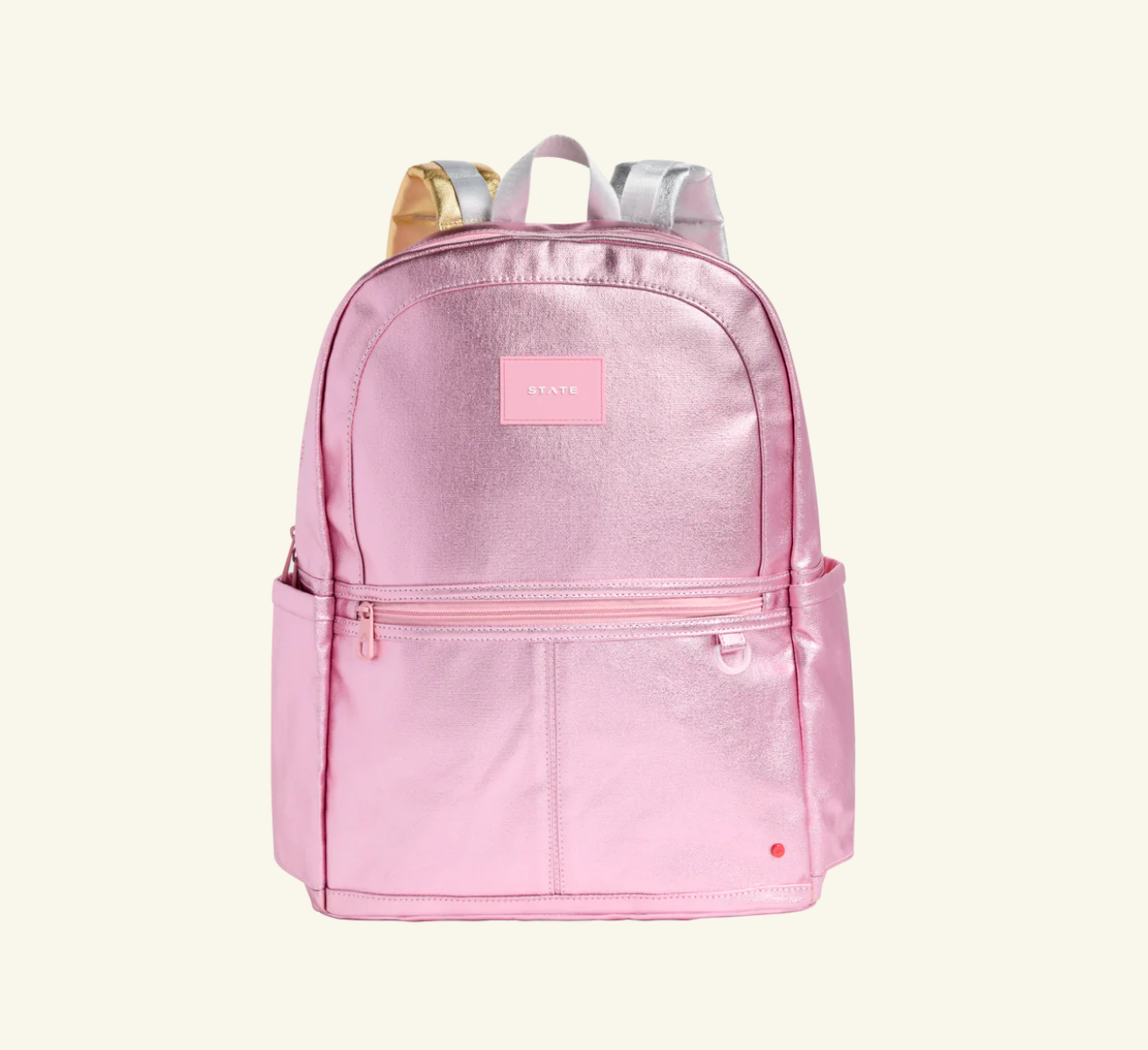 STATE KANE DOUBLE POCKET LARGE BACKPACK - PINK/SILVER