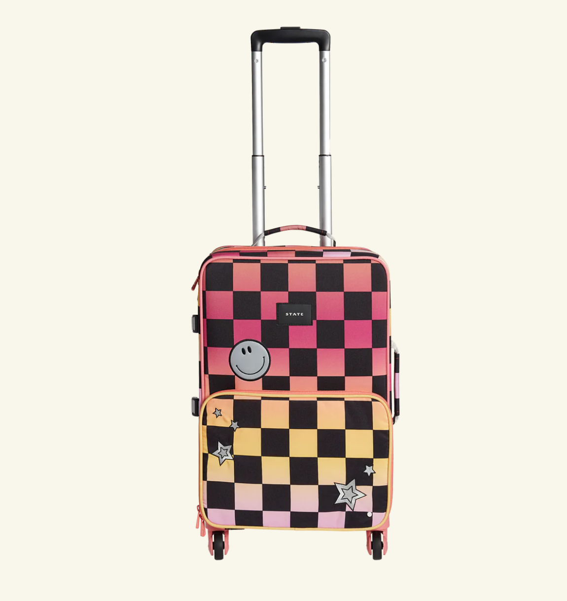 STATE LOGAN SUITCASE - PINK CHECKERBOARD