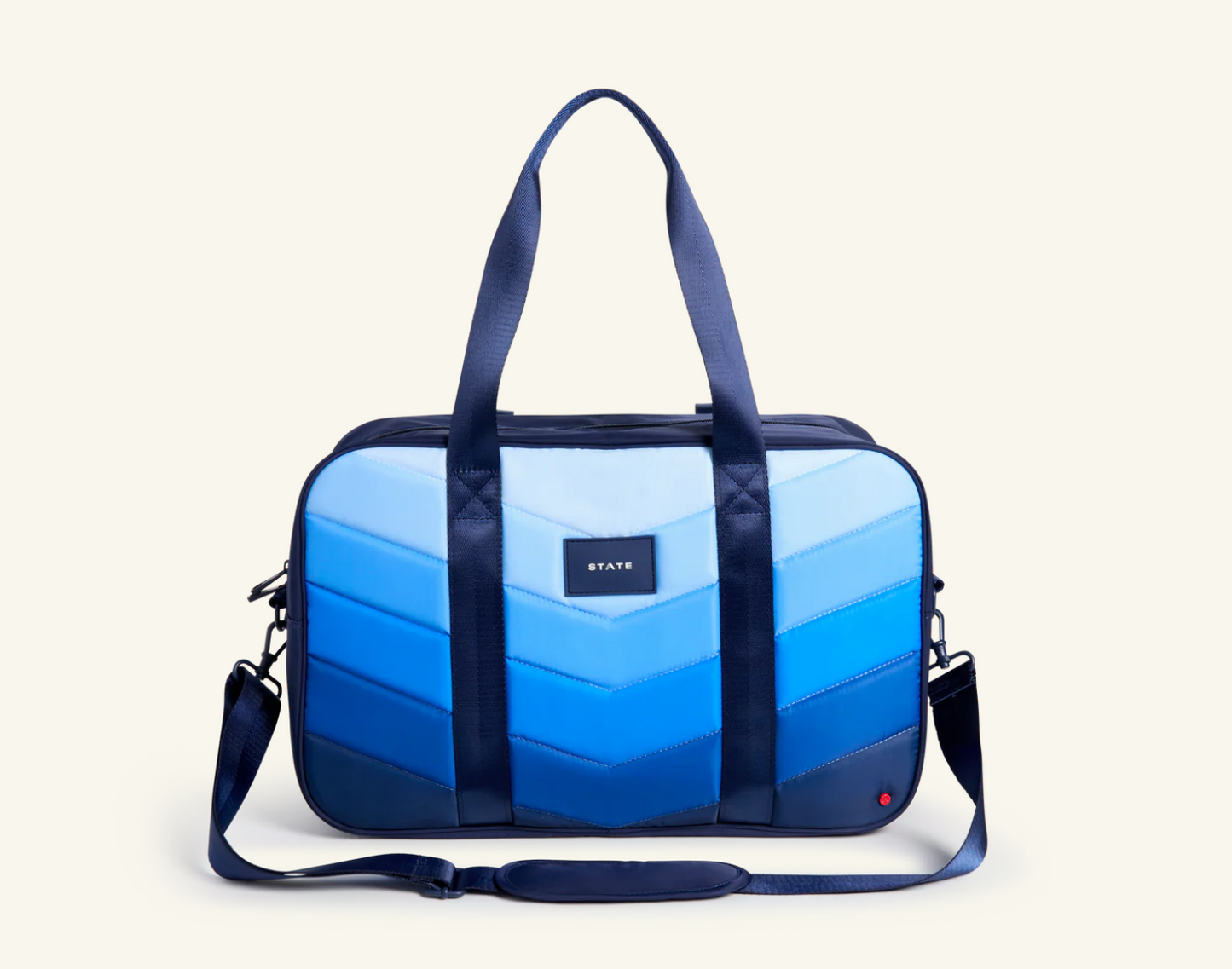 STATE ROCKAWAY DUFFLE - BLUE CHEVRON