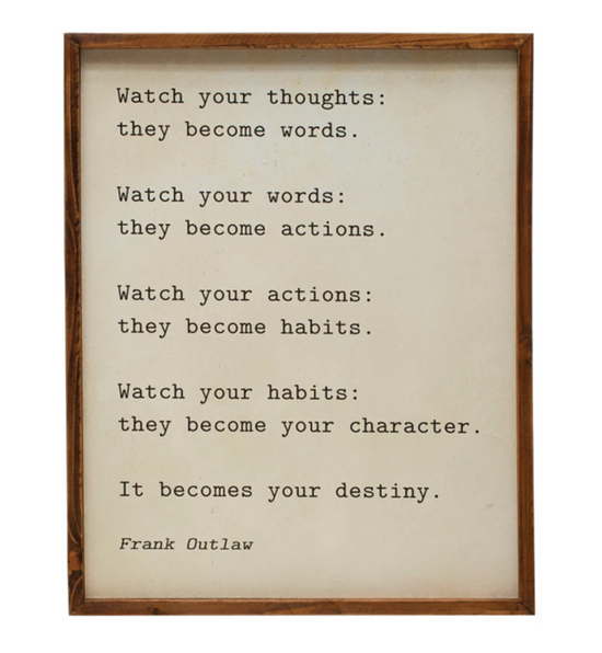 WATCH YOUR THOUGHTS WALL DECOR