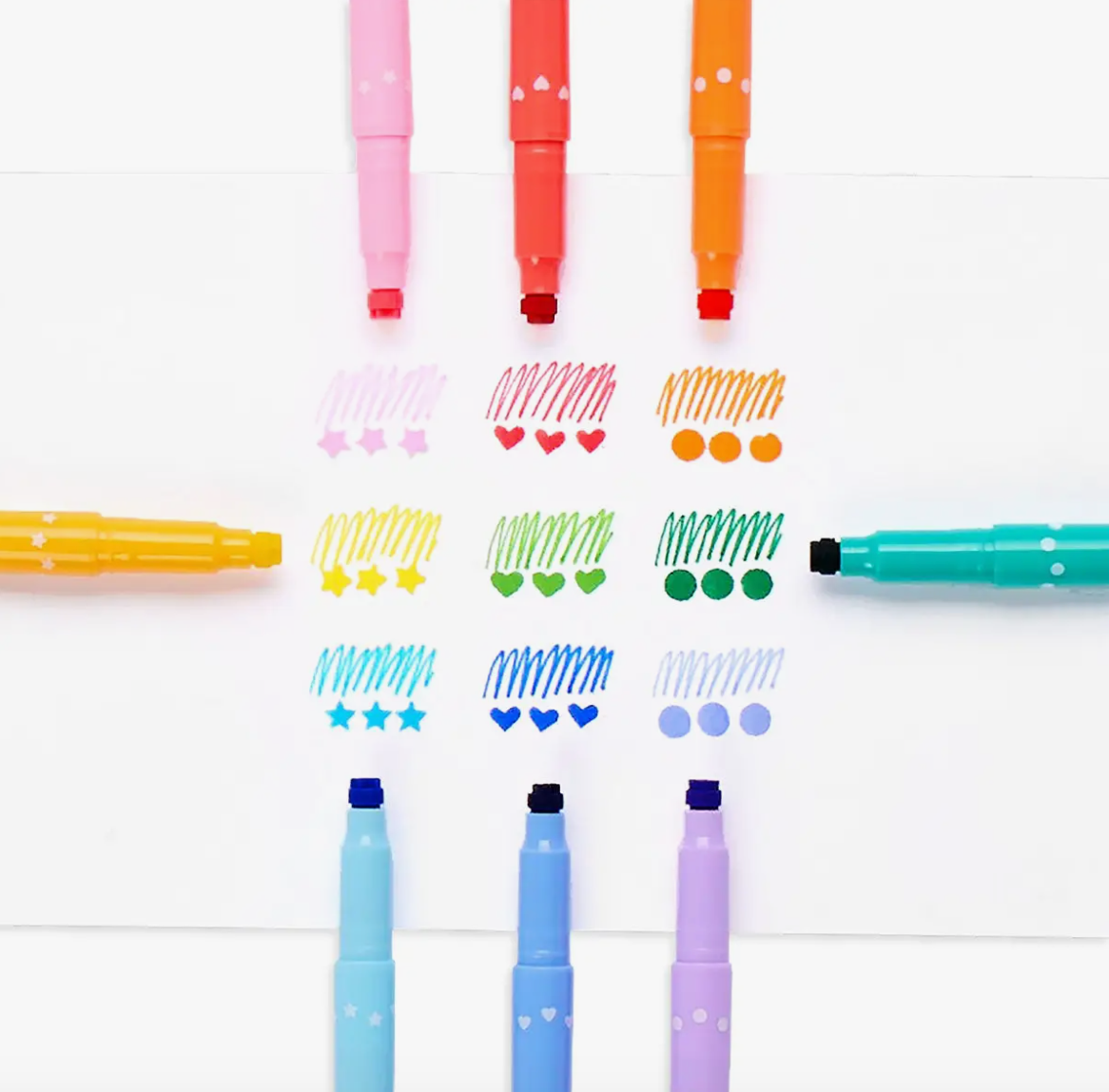 CONFETTI STAMP DOUBLE-ENDED MARKERS