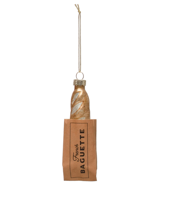 FRENCH BAGUETTE IN BAG ORNAMENT