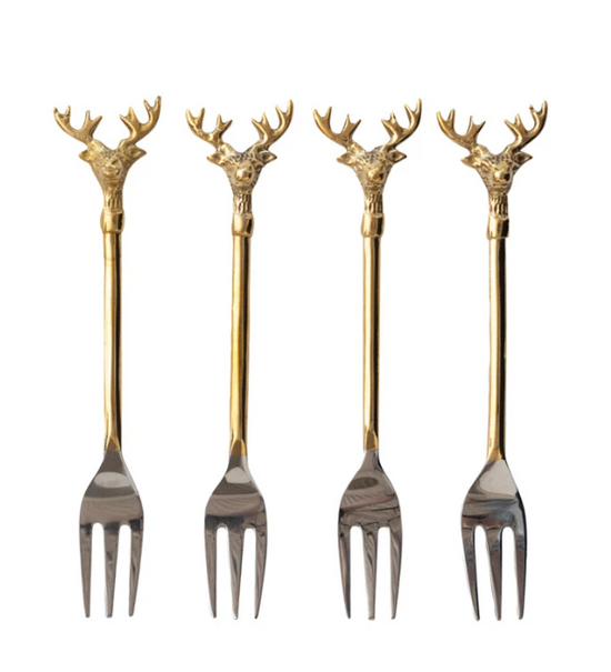 Load image into Gallery viewer, REINDEER COCKTAIL FORK - SINGLE
