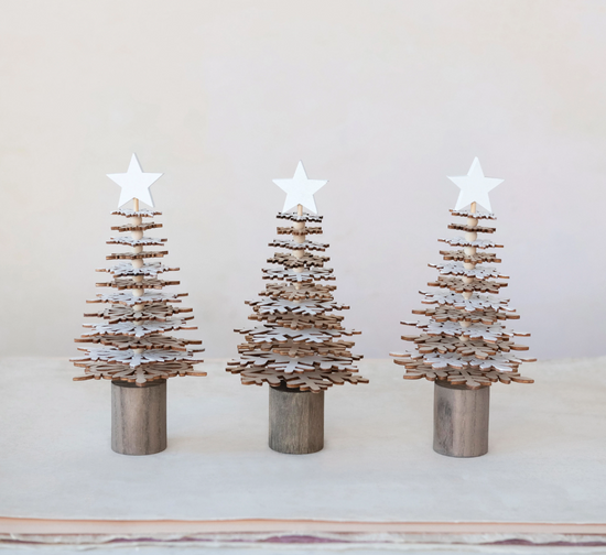 Load image into Gallery viewer, WOOD CHRISTMAS TREE W/STAR
