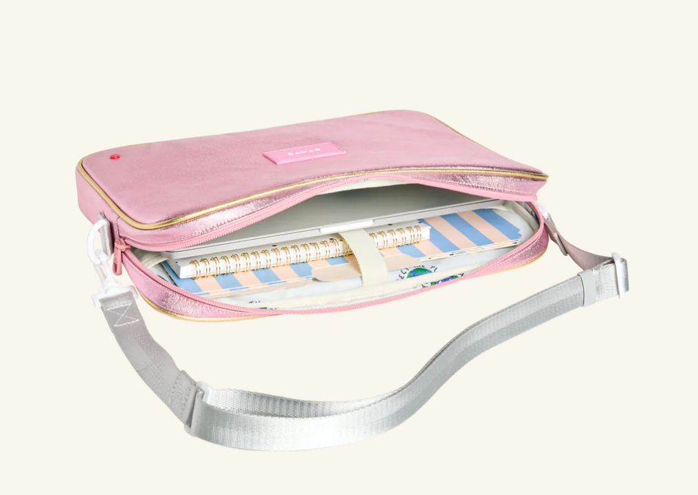 ALLEN LAPTOP CASE - PINK/SILVER