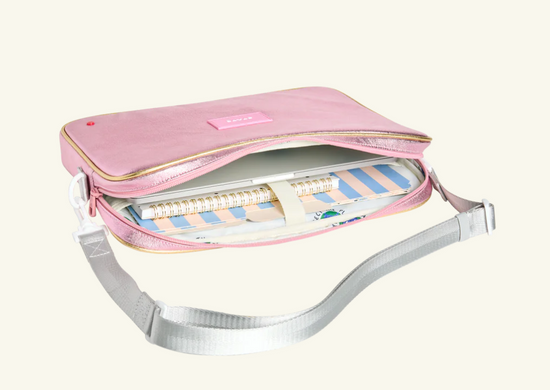 ALLEN LAPTOP CASE - PINK/SILVER