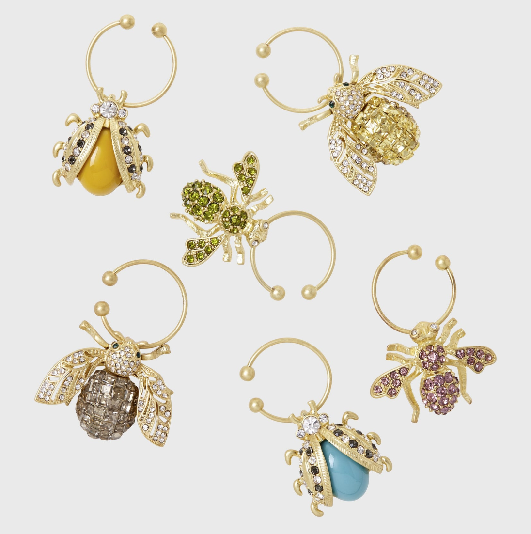 BEDAZZLED BEE WINE CHARMS