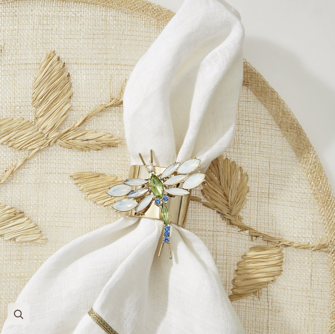 DRAGONFLY NAPKIN RINGS - SET OF 2