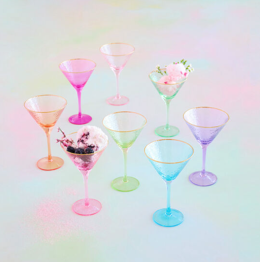 RAINBOW MARTINI GLASSES