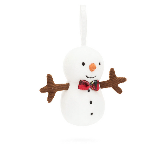 FESTIVE FOLLY SNOWMAN ORNAMENT JELLYCAT