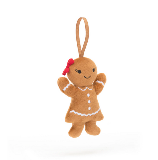 FESTIVE FOLLY GINGERBREAD RUBY ORNAMENT