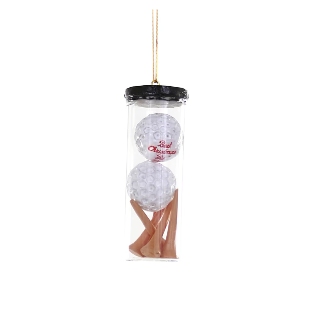 GOLF BALL AND TEES ORNAMENT