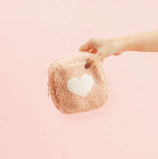 PINK TEDDY POUCH - HEART