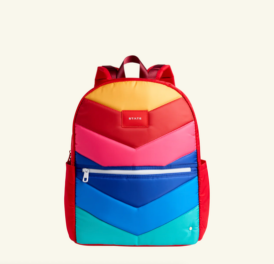 KANE DOUBLE POCKET LARGE BACKPACK - RAINBOW CHEVRON