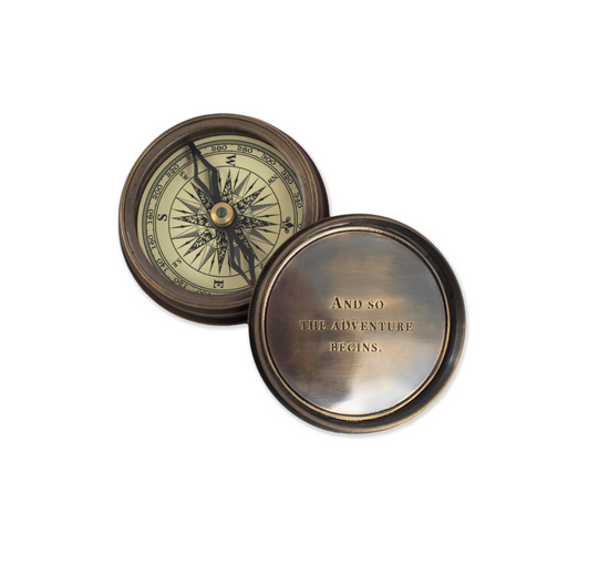 COMPASS WITH LEATHER POUCH