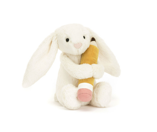 BASHFUL BUNNY WITH PENCIL JELLYCAT