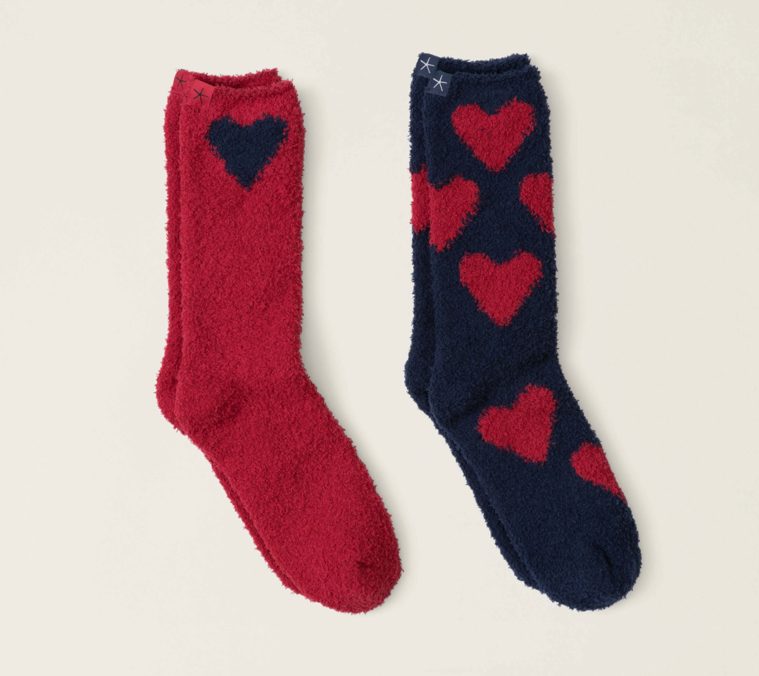 COZYCHIC HEART PRINT SOCK SET