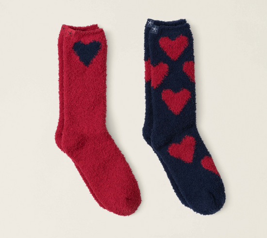 BAREFOOT DREAMS - COZYCHIC HEART PRINT SOCK SET