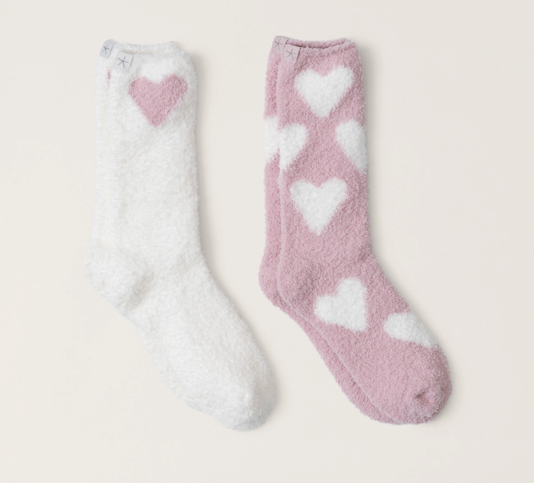 BAREFOOT DREAMS - COZYCHIC HEART PRINT SOCK SET