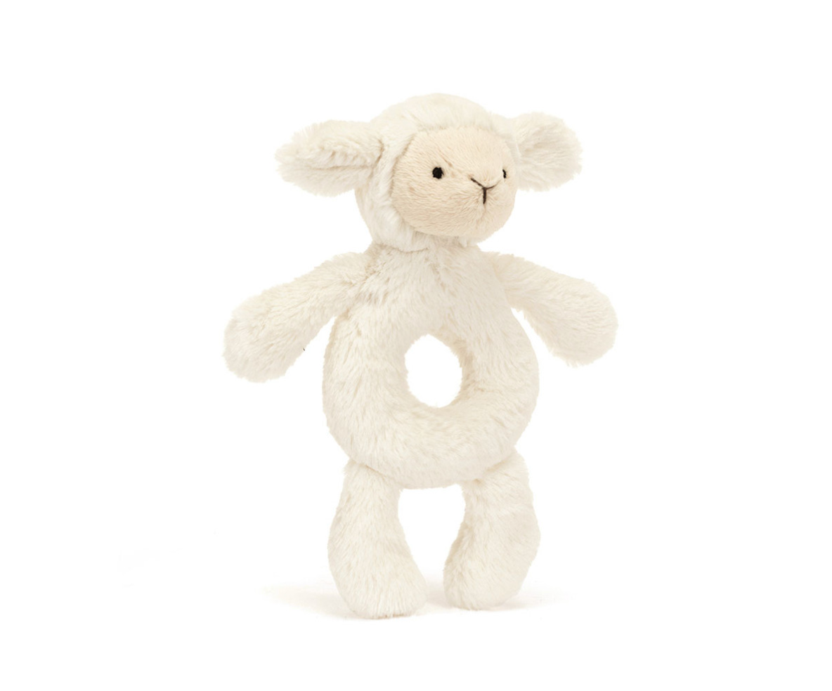 BASHFUL LAMB RING RATTLE JELLYCAT
