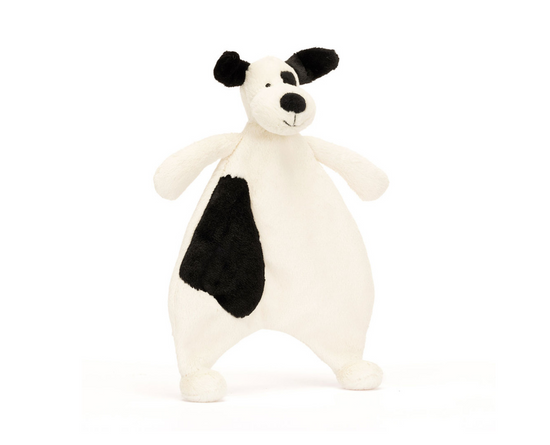 BASHFUL BLACK & CREAM PUPPY COMFORTER JELLYCAT