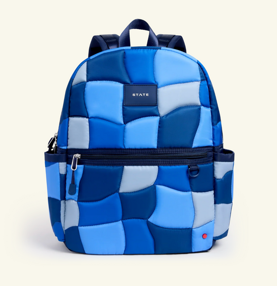STATE KANE DOUBLE POCKET BACKPACK - BLUE PUFFER CHECK