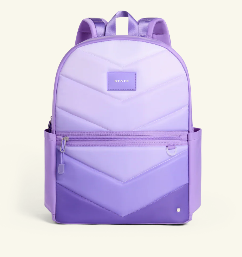 STATE KANE DOUBLE POCKET BACKPACK - LILAC CHEVRON