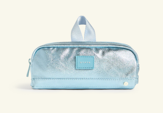 STATE CLINTON PENCIL CASE - BLUE METALLIC
