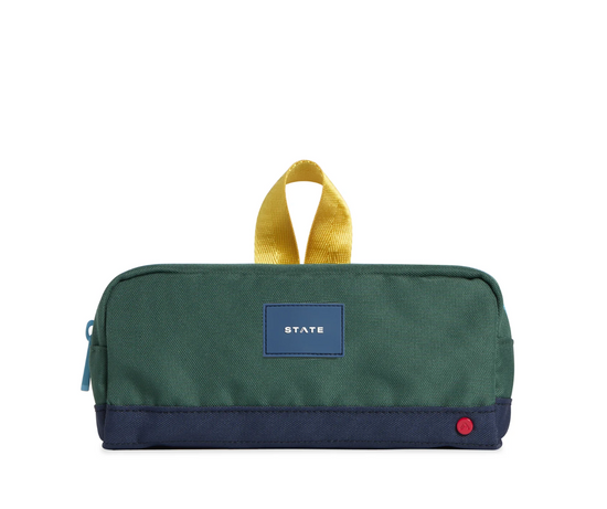 STATE CLINTON PENCIL CASE - GREEN/NAVY