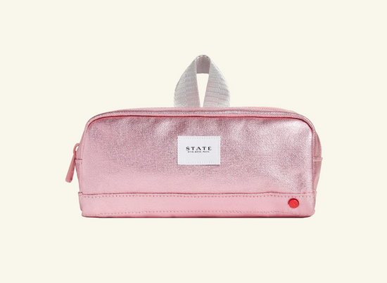 STATE CLINTON PENCIL CASE - PINK/SILVER