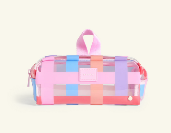 STATE CLINTON PENCIL CASE - MULTI PLAID