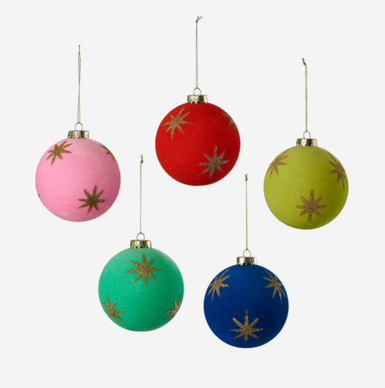 FLOCKED STAR ORNAMENT