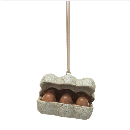 HALF-DOZEN EGGS IN CARTON ORNAMENT