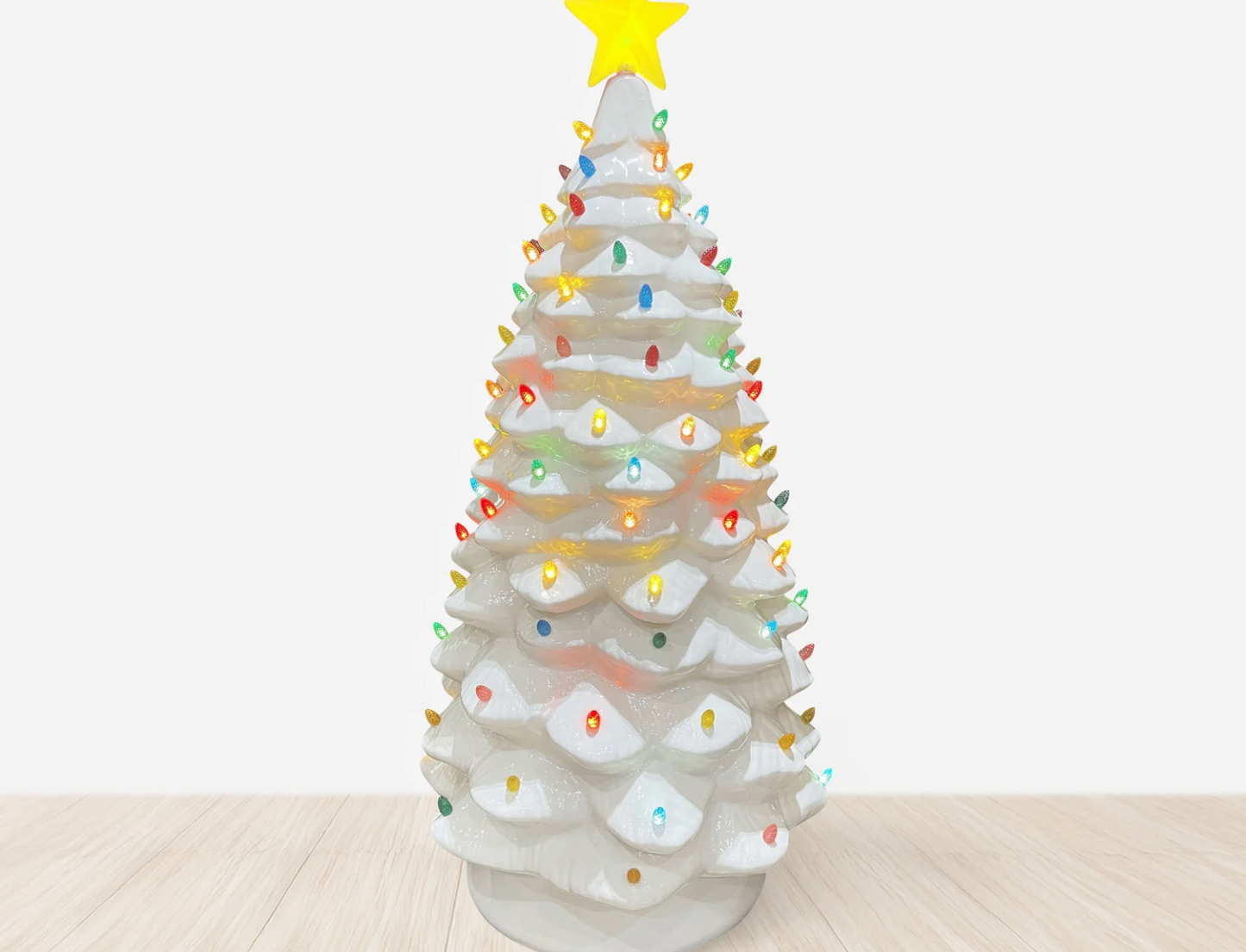 WHITE RETRO LIT TREE