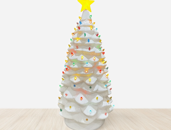 WHITE RETRO LIT TREE