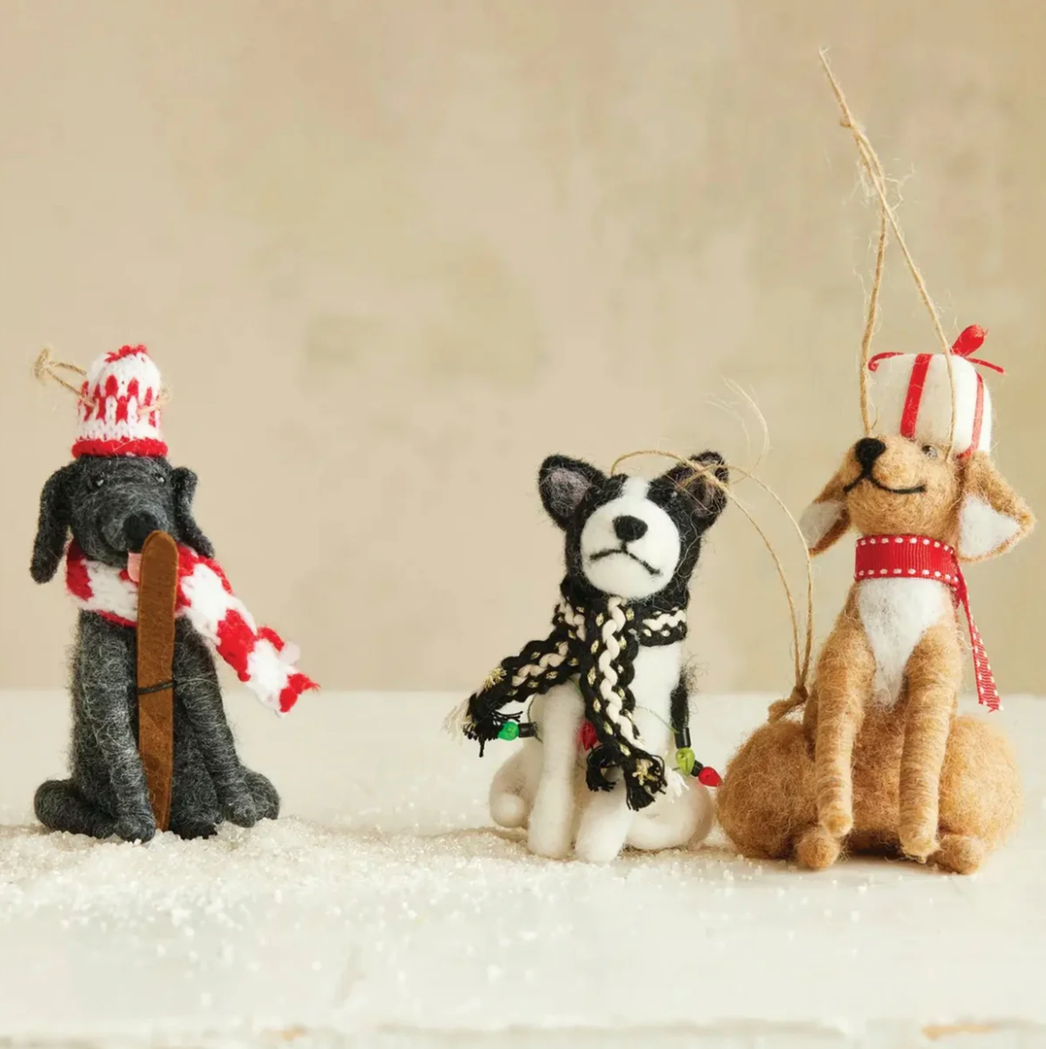 WOOL FELT DOG ORNAMENT