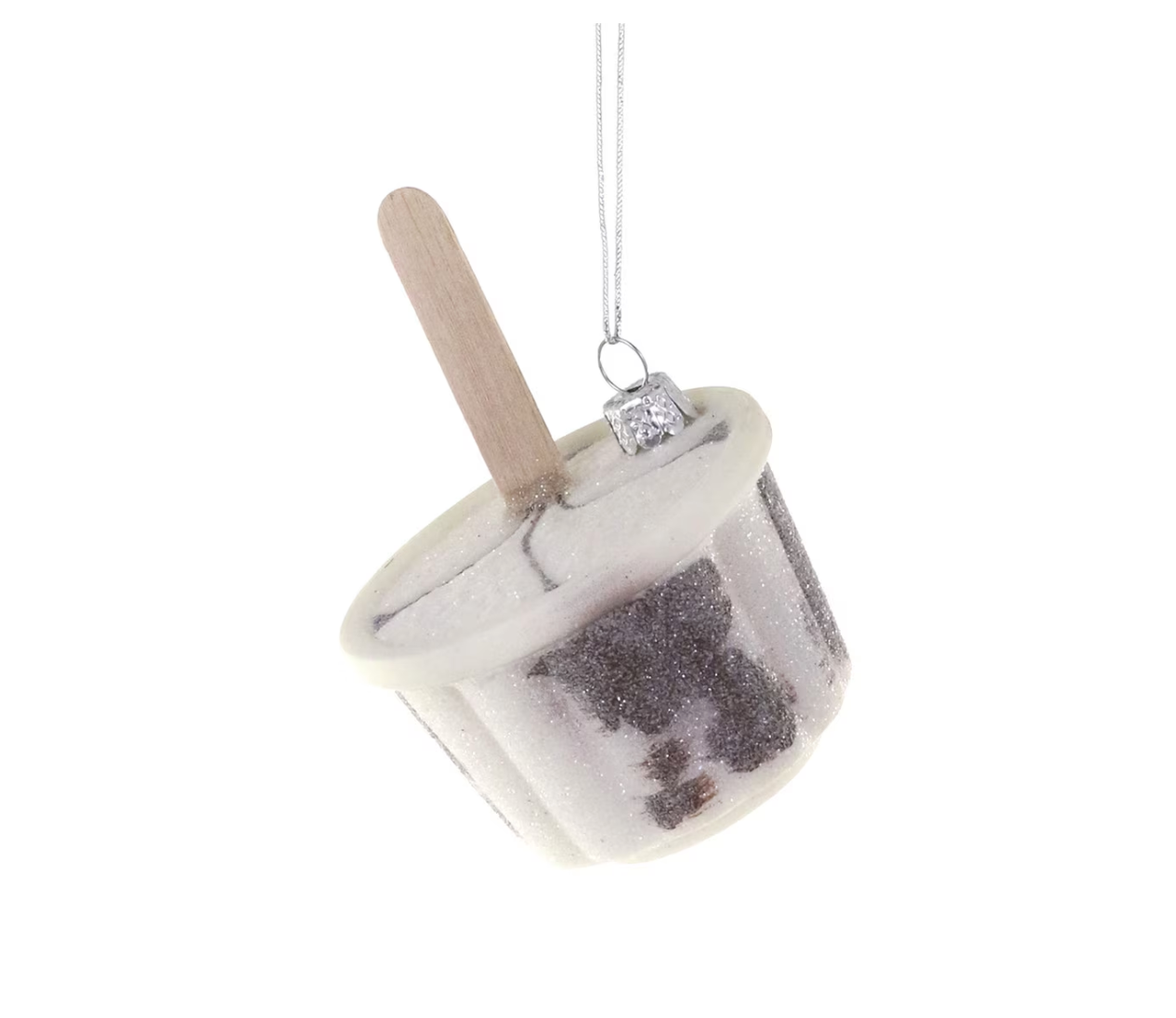 ICE CREAM CUP W/WOODEN SPOON ORNAMENT